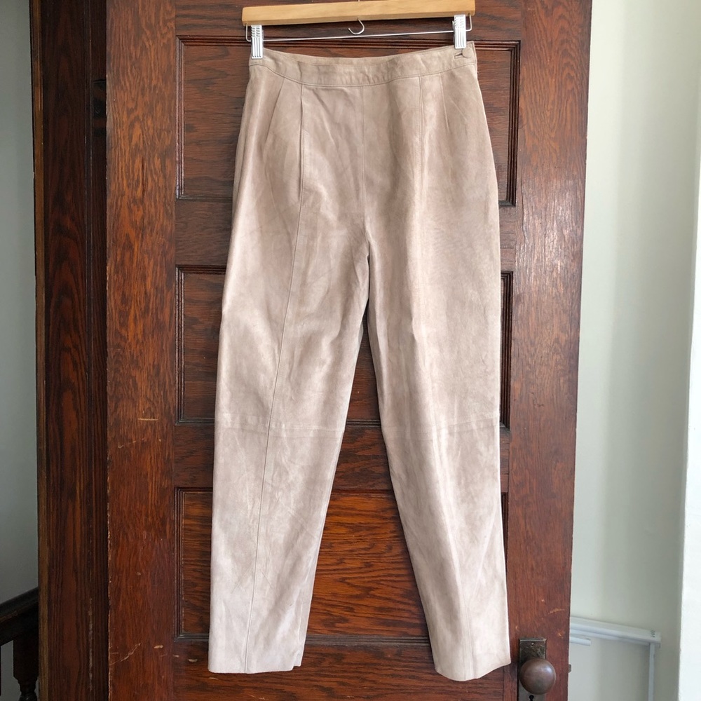 GORGEOUS Vintage Christian Dior suede trouser pants high rise